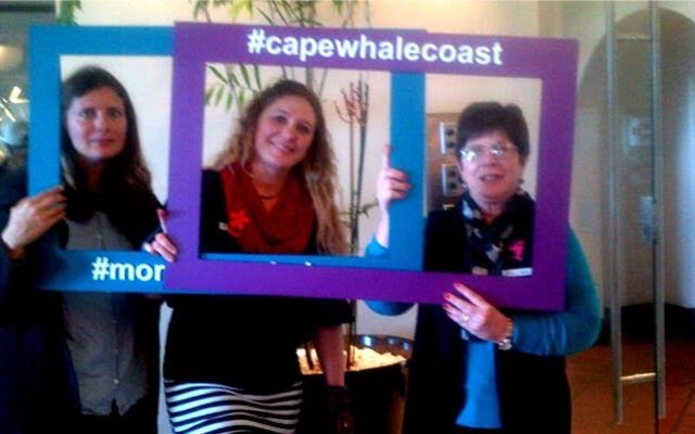 From ltr Chantel East (Stanford Tourism), Madeleine Coetzee (Hangklip/Kleinmond Tourism) and Glenda Kitley (Gansbaai Tourism) 
